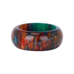 💜 Size 6 Pretty Resin Multi Color Ring NEW